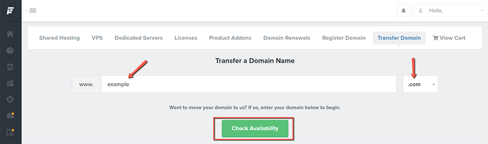 Check Domain Transfer Availability